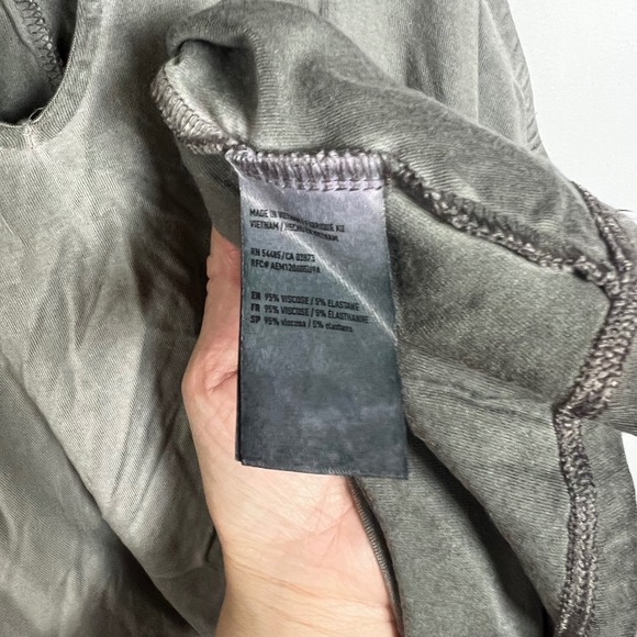 American Eagle Dress Women Small Gray Sleeveless V-Neck Swing Fit & Flare Mini - Picture 6 of 7